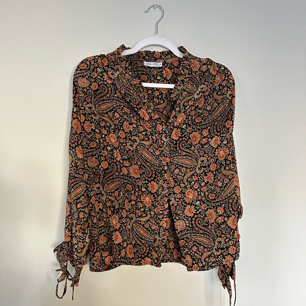 CLAUDIA BLOUSE - FARAWAY PAISLEY SILK, size small